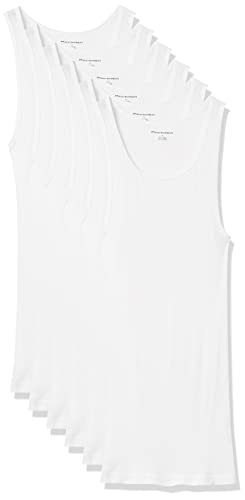 Amazon Essentials 6-Pack Tank Undershirts Camisa, Blanco (White), Medium