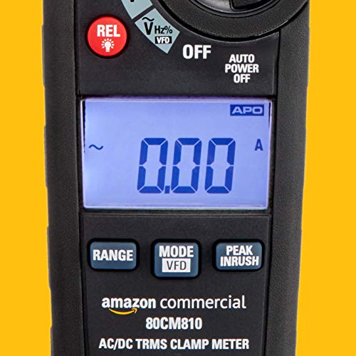 AmazonCommercial - Medidor de abrazadera, CA y CC de 600 A, valor eficaz RMS, NCV, linterna, cuenta hasta 6000