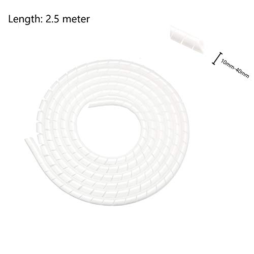 AmazonCommercial - Organizador de cable en espiral, 2,5 m, blanco