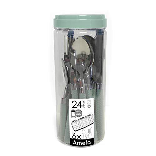 Amefa 2260PGT000C40 - Cubertería (24 piezas), color verde
