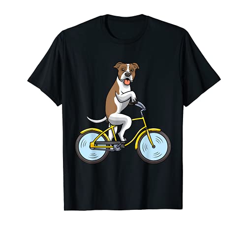 American Staffordshire Terrier Perro con bicicleta Camiseta