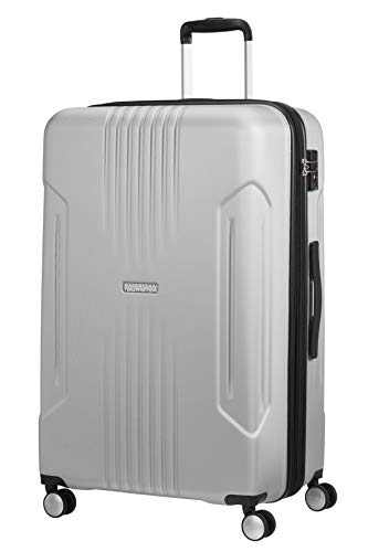 American Tourister Tracklite - Spinner L Expandible Maleta, 78 cm, 105/120 L, Plata (Silver)