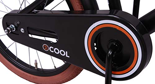 Amigo 2Cool - Bicicleta Infantil de 18 Pulgadas - para niños de 5 a 8 años - con V-Brake, Freno de Retroceso, Timbre, portaequipajes Delantero, estándar e iluminación - Negro