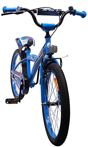 Amigo BMX Turbo - Bicicleta Infantil de 20 Pulgadas - para niños de 5 a 9 años - con V-Brake, Freno de Retroceso, Timbre y estándar - Azul