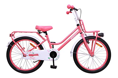 Amigo Magic - Bicicleta Infantil de 20 Pulgadas - para niñas 5 a 9 años - con V-Brake, Freno de Retroceso, portaequipajes Delantero, estándar, Timbre y iluminación - Rosa