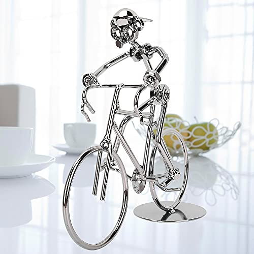 AMONIDA 【Venta del día de la Madre】 Modelo de Ciclista Vintage de Metal, Modelo de Adornos de Bicicleta de Metal, decoración de Escritorio para el hogar, para decoración de Escritorio de Regalo pa