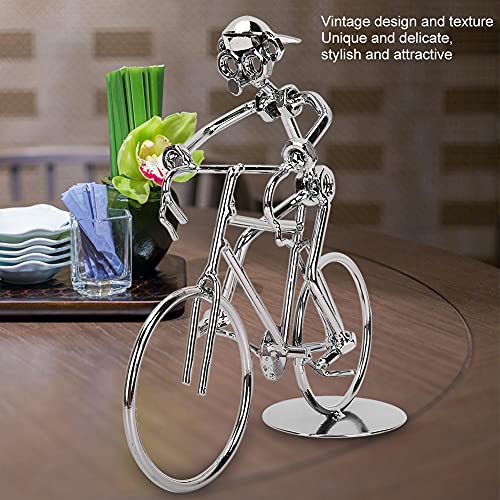 AMONIDA 【Venta del día de la Madre】 Modelo de Ciclista Vintage de Metal, Modelo de Adornos de Bicicleta de Metal, decoración de Escritorio para el hogar, para decoración de Escritorio de Regalo pa