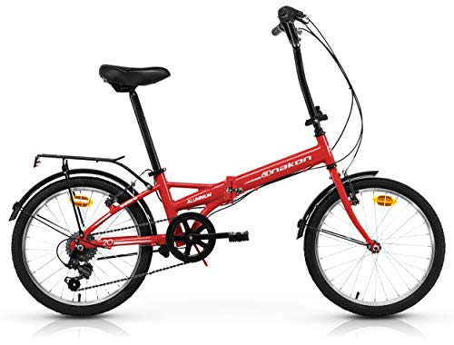 Anakon Folding Sport Bicicleta Plegable, Adultos Unisex, Rojo