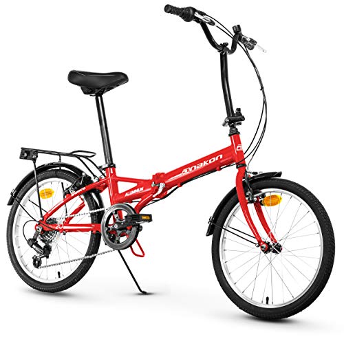 Anakon Folding Sport Bicicleta Plegable, Adultos Unisex, Rojo