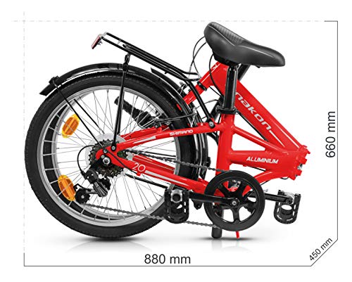 Anakon Folding Sport Bicicleta Plegable, Adultos Unisex, Rojo