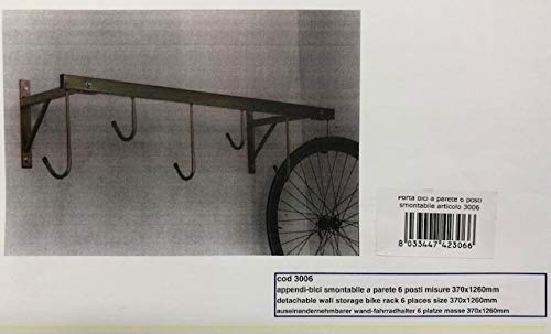 ANDRYS - Soporte de Bicicletas de Pared vertical para exteriores e interiores – Cuelga Bicis de Pared desmontable de hasta 6 plazas – Soporte de Acero galvanizado