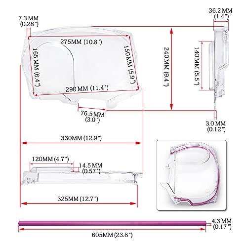 Andylies Cubierta Transparente de la Correa de DistribucióN del Engranaje de Leva Polea de Leva Turbo para Lancer Evolution EVO 9 IX Mivec 4G63 05-07