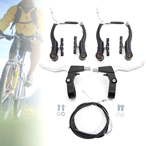 Anladia Juego de cable de freno para bicicleta, cable de cambio de freno, sistema de freno para MTB, Trekking, Citybike (negro)