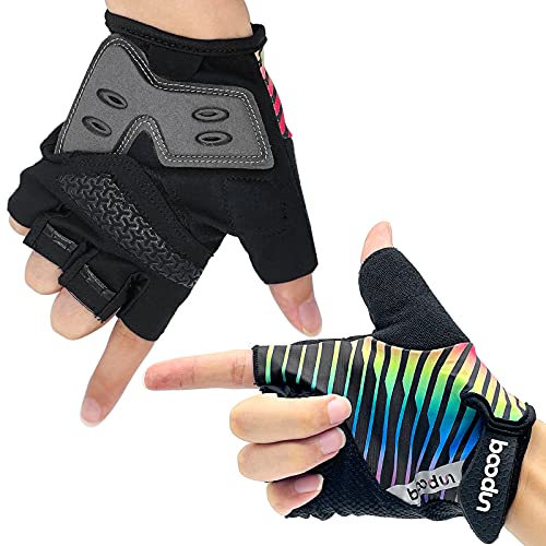 ANLILUCK Guantes de Ciclismo de Medio Dedo,Guantes de Bicicleta de MontañA Transpirables y Amortiguadores Antideslizantes,Guantes de Ciclismo Unisex