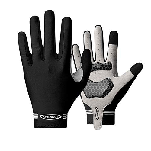 Anmeilu Guantes Bicicleta Montaña Ciclismo MTB Hombre y Mujer Verano Carrera de Resistencia btt Rojo l