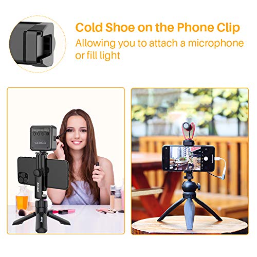 Anozer Soporte Móvil, Adaptador Universal para Soporte Trípode,Monopié Estabilizador Selfie con Cabeza Ajustable 360°con 1/4 Tornillo para iPhone 13/13 Pro/13 Mini/Samsung/Huawei/Xiaomi/Oneplus/LG