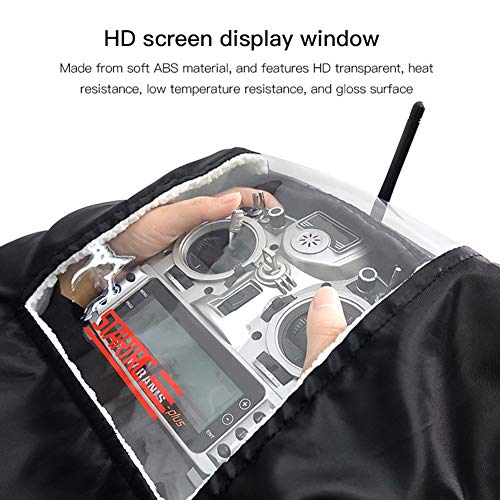 Anwangda Funda de protección para control remoto Mavic Mini Air 2, transmisor RC impermeable con ventana de visualización transparente Calentador de manos aislado invierno (negro)