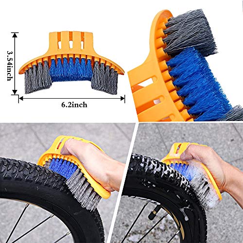 Anyingkai 9 Pcs Kit de Cepillos Para Bicicleta,Kit Limpieza Bicicleta Mtb,Kit limpieza Bicicleta Carretera,Cepillo Limpiador de Cadena de Bicicleta