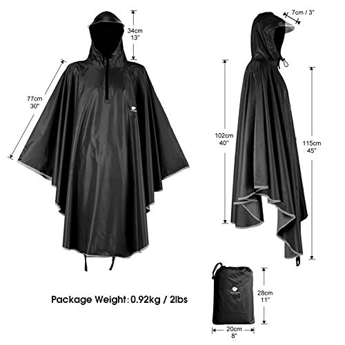 Anyoo Capas de Ciclismo Impermeables Portátiles Ligeras Poncho de Lluvia Bicicleta Compacta Unisex Reutilizable para Mochileros de Camping al Aire Libre