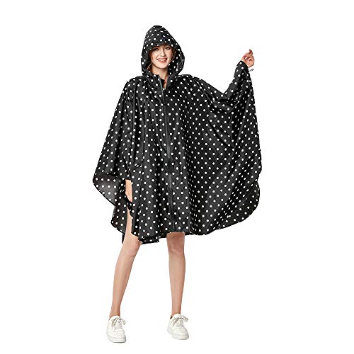 Anyoo Ligero Impermeable Impermeable Impermeable Reutilizable Poncho con Capucha Impermeable