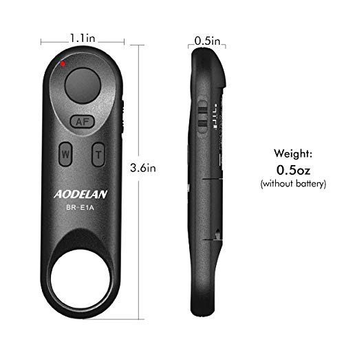 AODELAN Control Remoto inalámbrico Controlador Disparador BR-E1A Mando a Distancia para Canon EOS R, EOS RP, R5, R6, 6D Mark II, 77D, 850D, 800D, 200D, M50, 90D, M6 Mark II