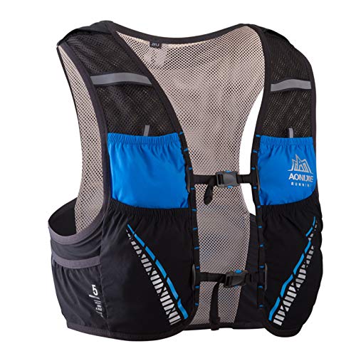 AONIJIE 5L Hombre Mujer Ligero Mochila de hidratación Superior Chaleco para Trail Running Ciclismo Marathoner Profesional (Negro -M/L)