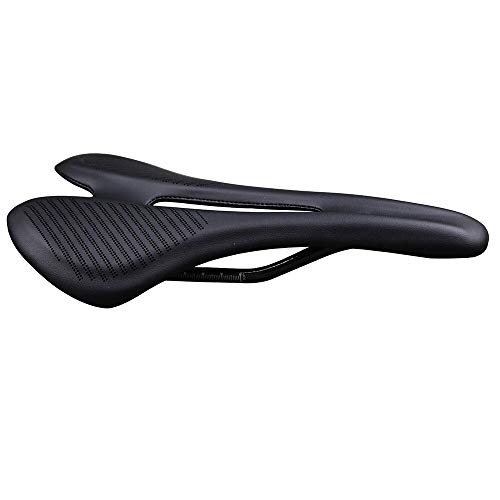 AOZAX Sillín de Bicicleta Líderes de Fibra de Carbono MTB MTB Use 3K T800 Material de Carbono Almohadillas Súper luz Cojines de Cuero Paseo Asiento de Bicicleta Cómodo y Estable (Color : Black)