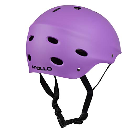 Apollo Casco para Skate/Bicicleta de la Marca Casco Ajustable para Skate, Scooter, BMX, con botón Giratorio Adecuado para niños y adultes, Disponible en Diversos tamaños y Colores…