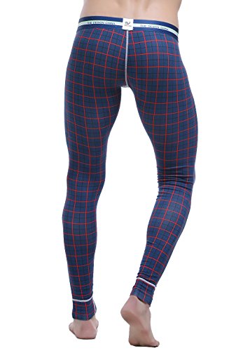 ARCITON Hombre Pantalones Largos Calzoncillos Cómoda y Suave Ropa Interior Térmica Hombre Leggins L(Cintura: 81cm-88cm) 5005CKU Cuadros