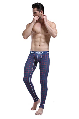 ARCITON Hombre Pantalones Largos Calzoncillos Cómoda y Suave Ropa Interior Térmica Hombre Leggins L(Cintura: 81cm-88cm) 5005CKU Cuadros