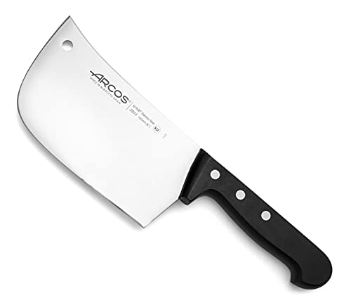 Arcos Serie Universal - Hachuela Macheta de Cocina para cortar huesos y carne, Hoja de Acero Inoxidable NITRUM 160 mm, Mango de Polioximetileno (POM), Color Negro