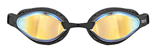 Arena Airspeed Mirror Gafas de natación para competición, Unisex, Yellow Copper/Negro, Talla única