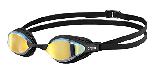Arena Airspeed Mirror Gafas de natación para competición, Unisex, Yellow Copper/Negro, Talla única