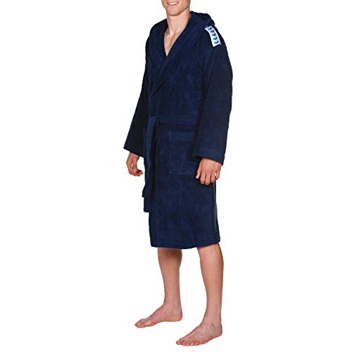 Arena Core Soft Robe Bathrobes, Adultos Unisex, Navy White, M