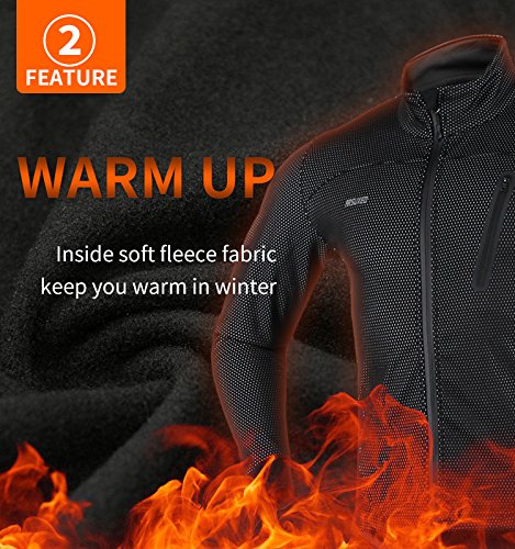 ARSUXEO Chaqueta de ciclismo Chaqueta térmica de invierno MTB para hombre Abrigo softshell para impermeable y resistente al viento 16H rojo L