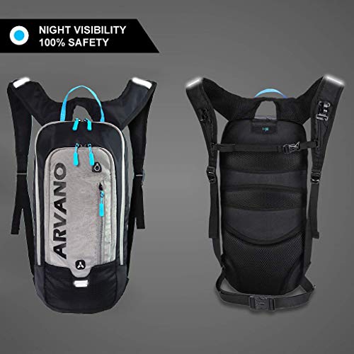 Arvano 6L Mini Mochila Bicicleta Montaña Impermeable, Mochila Hidratación MTB con 2L Bolsa de Agua para Ciclismo Bici Running Trail Esquí Mochila Ligero Deportes