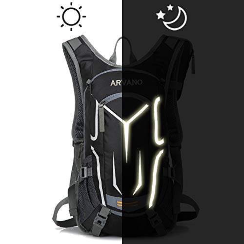 Arvano Mochila Hidratacion Ciclismo con Bolsa de Agua 2l,Mochila Bicicleta Montaña Impermeable 18l,para Mtb Bici Running Trail Senderismo Camping con Cubierta de Lluvia