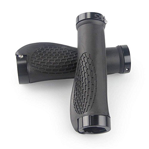 ASEOK Bike Hand Grips, MTB Grips Manillares Bloqueables Mountain Bike Manillares Ciclismo TPR Goma Manillar Grip para Ciclismo, montaña y Bicicletas Accesorios 1 par (Negro)