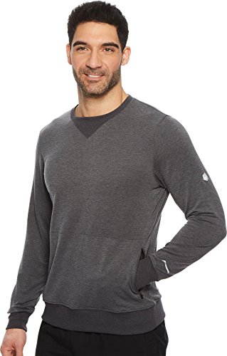 ASICS - Camiseta para Hombre, Crew Top, Hombre, Color Gris Oscuro, tamaño Large