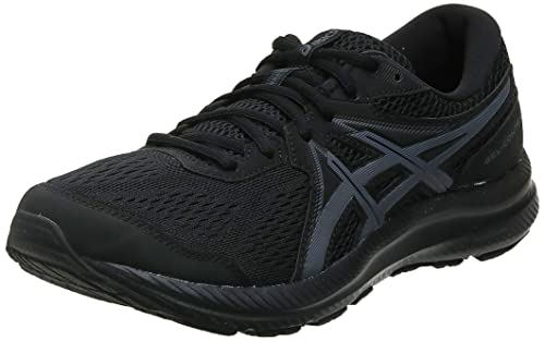 Asics Gel-Contend 7, Road Running Shoe Hombre, Black/Carrier Grey, 42.5 EU