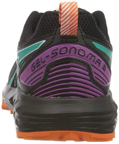 Asics Gel-Sonoma 6, Trail Running Shoe Mujer, Black/Baltic Jewel, 40 EU