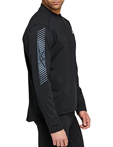 ASICS Icon LS 1/2 Winter Zip T-Shirt, Performance Black/Carrier Grey, M Mens