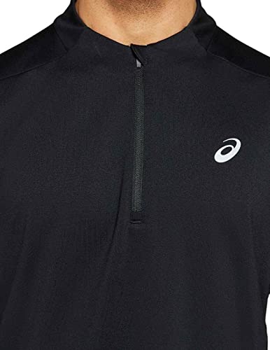 ASICS Icon LS 1/2 Winter Zip T-Shirt, Performance Black/Carrier Grey, M Mens