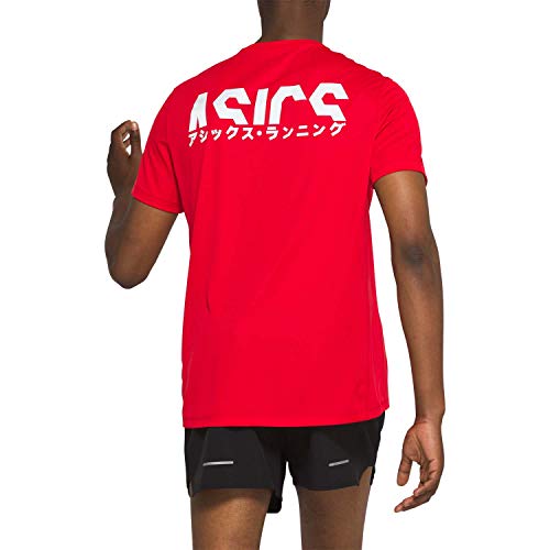 Asics Katakana SS Top Camiseta, Hombre, Classic Red, XS