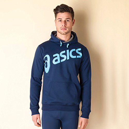 ASICS Logo sobre la Cabeza con Capucha para Hombre, Hombre, Color Azul - Indigo Blue, tamaño Small