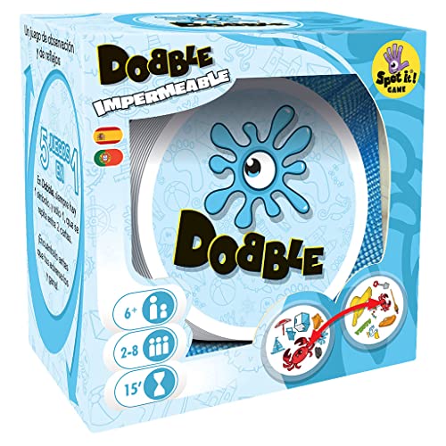 Asmodee - Dobble Waterproof, Juego de cartas impermeable (ADE0ASDO007)