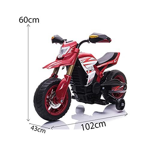 ATAA Moto Enduro - Rojo - Moto de batería para niños Enduro, Moto eléctrica con batería 6v