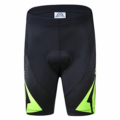 Ateid Maillot de Ciclismo y Pantalones Cortos para Niños Negro-Verde XL 7-9 Años