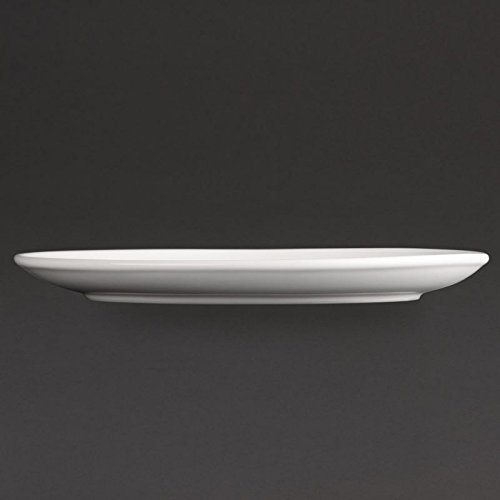 Athena hotelware cc211 Oval cupé platos, 254 mm x 178 mm, blanco (Pack de 12)