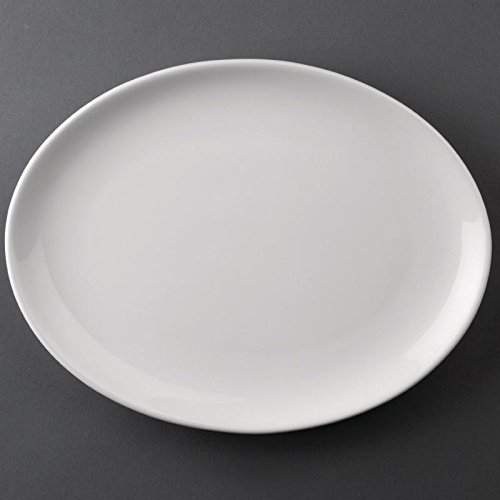 Athena hotelware cc211 Oval cupé platos, 254 mm x 178 mm, blanco (Pack de 12)